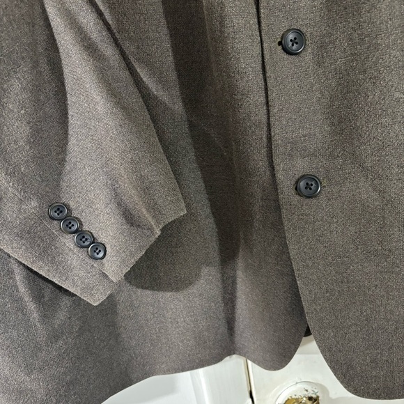 Geoffrey Beene Men’s 50R Blazer Sport Coat Brown Silk Wool Blend 2 Button Vented - Picture 4 of 12